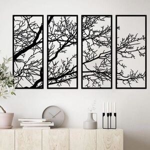 4 Pieces Tree Of Life Metal Wall Decor, Black Tree Branch Metal Wall Art, Tree🐘
